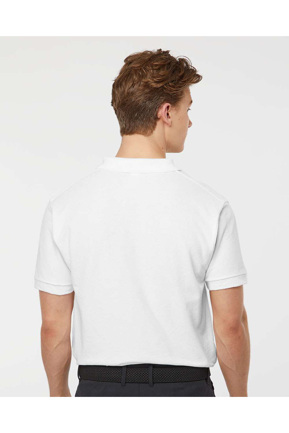 Tultex 400 Mens Sport Shirt Sleeve Polo Shirt White Model Back