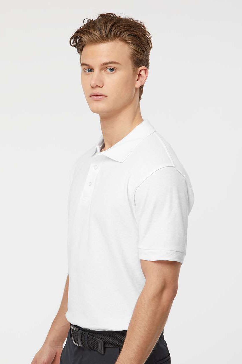 Tultex 400 Mens Sport Short Sleeve Polo Shirt White Model Side