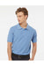 Tultex 400 Mens Sport Shirt Sleeve Polo Shirt Heather Light Blue Model Front