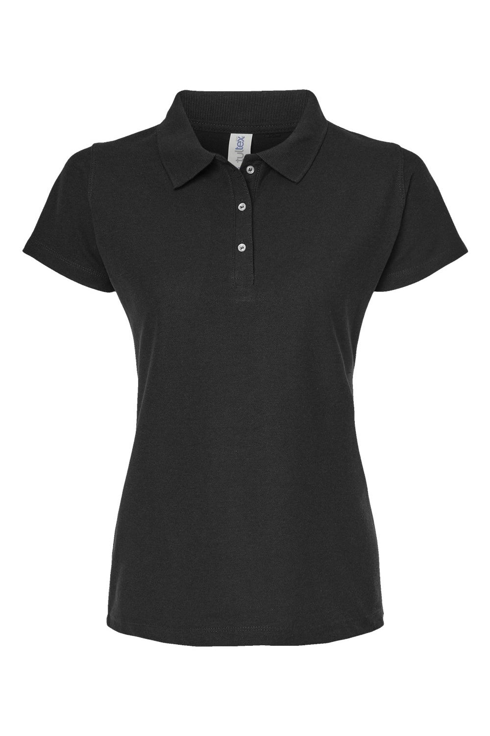 Tultex 401 Womens Sport Short Sleeve Polo Shirt Black Flat Front