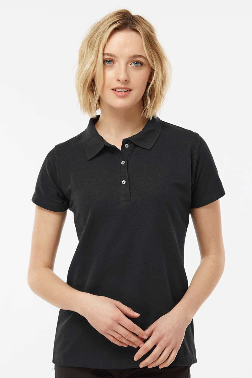 Tultex 401 Womens Sport Short Sleeve Polo Shirt Black Model Front
