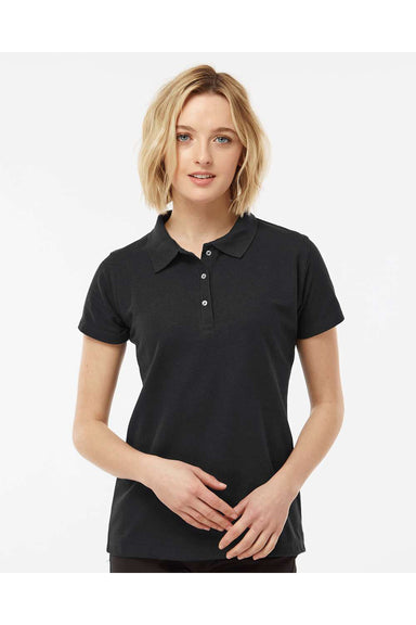 Tultex 401 Womens Sport Shirt Sleeve Polo Shirt Black Model Front