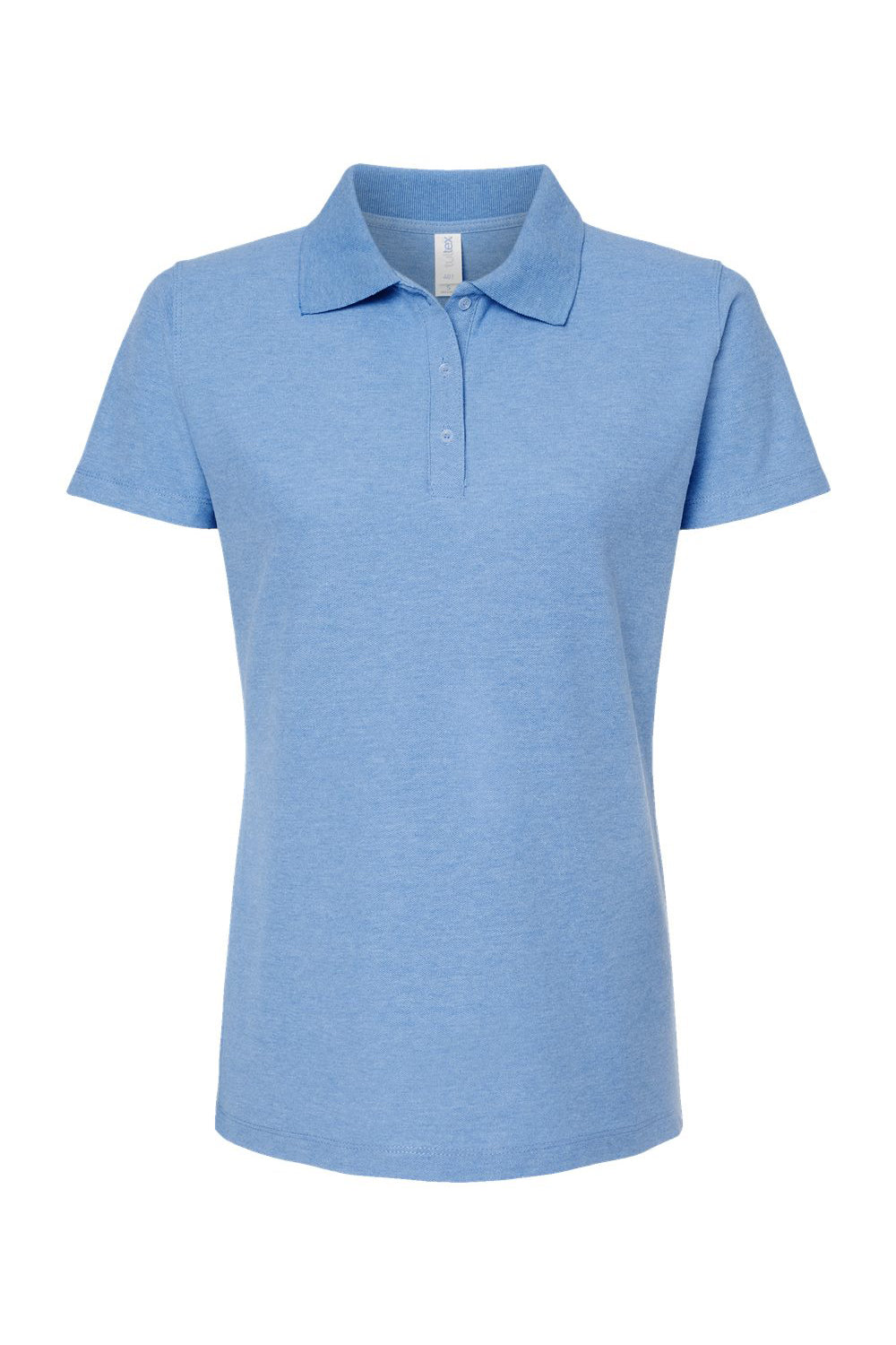 Tultex 401 Womens Sport Shirt Sleeve Polo Shirt Heather Light Blue Flat Front