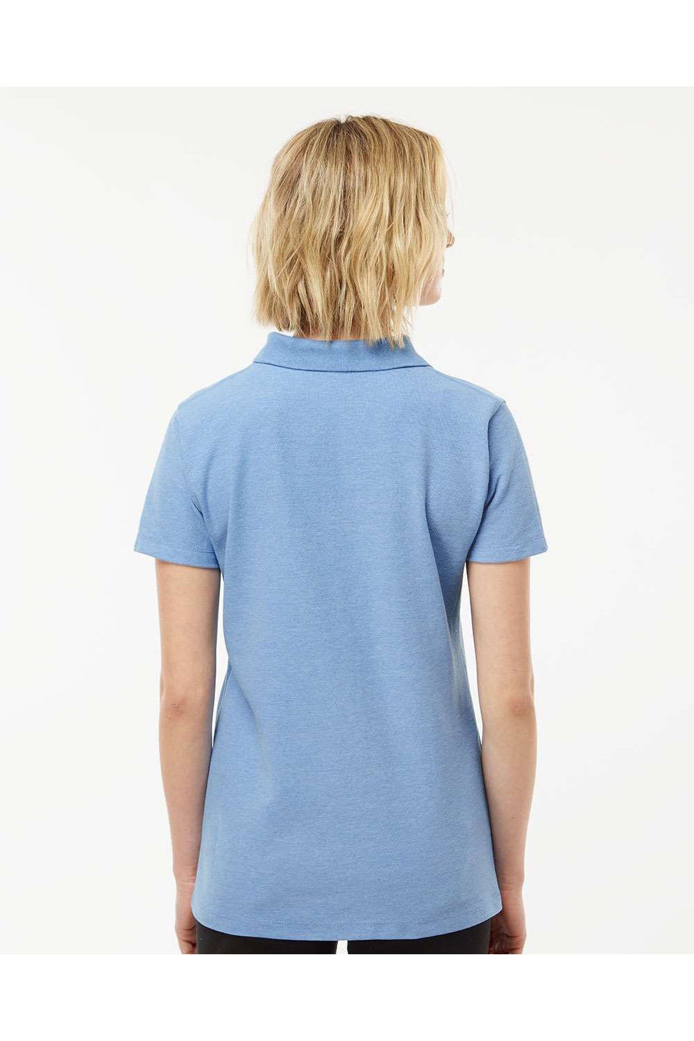 Tultex 401 Womens Sport Shirt Sleeve Polo Shirt Heather Light Blue Model Back