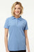 Tultex 401 Womens Sport Short Sleeve Polo Shirt Heather Light Blue Model Front