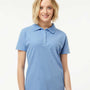 Tultex Womens Sport Short Sleeve Polo Shirt - Heather Light Blue - NEW