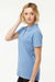 Tultex 401 Womens Sport Short Sleeve Polo Shirt Heather Light Blue Model Side