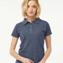 Tultex Womens Sport Short Sleeve Polo Shirt - Heather Navy Blue - NEW