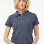 Tultex Womens Sport Short Sleeve Polo Shirt - Heather Navy Blue - Closeout