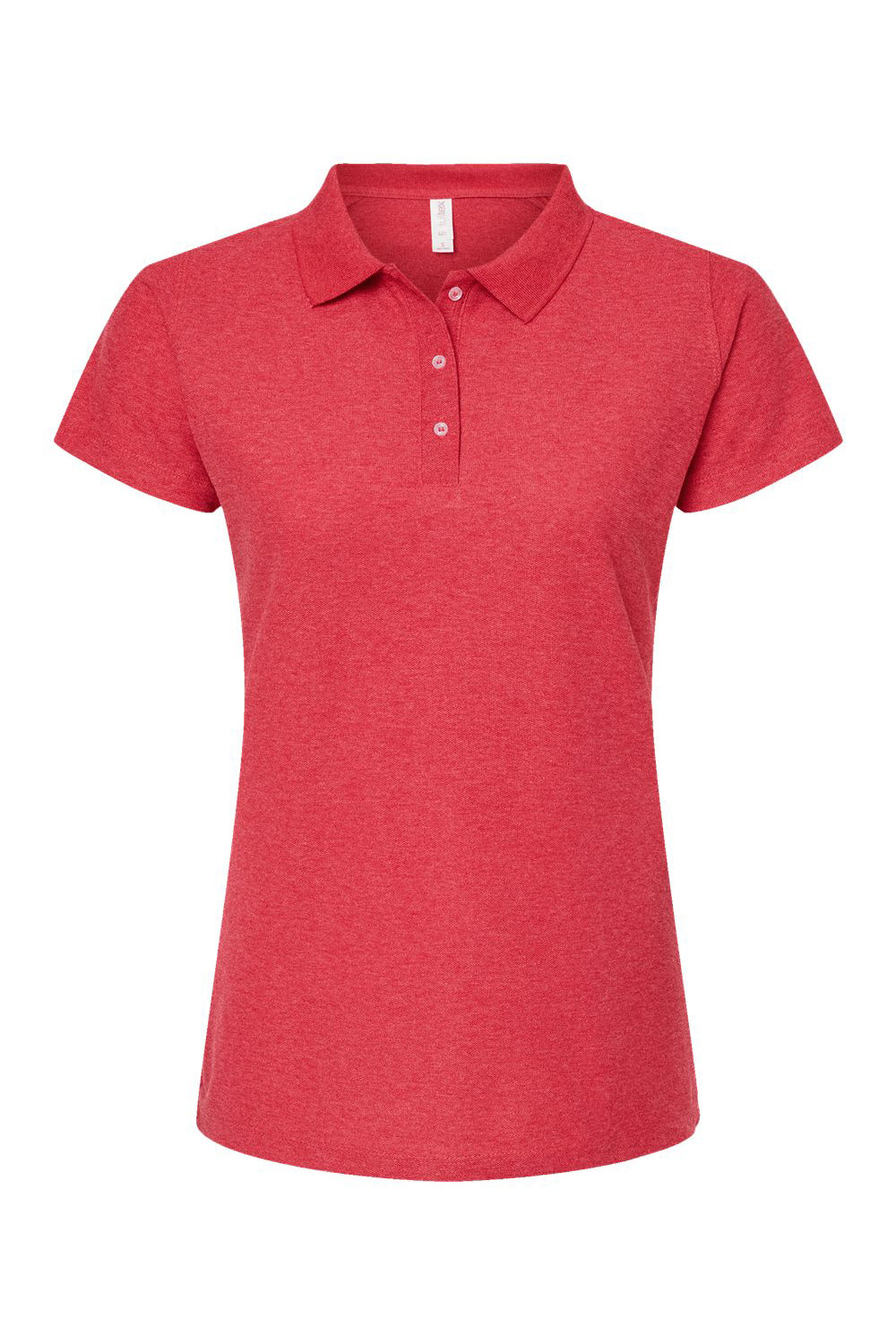 Tultex 401 Womens Sport Shirt Sleeve Polo Shirt Heather Red Flat Front