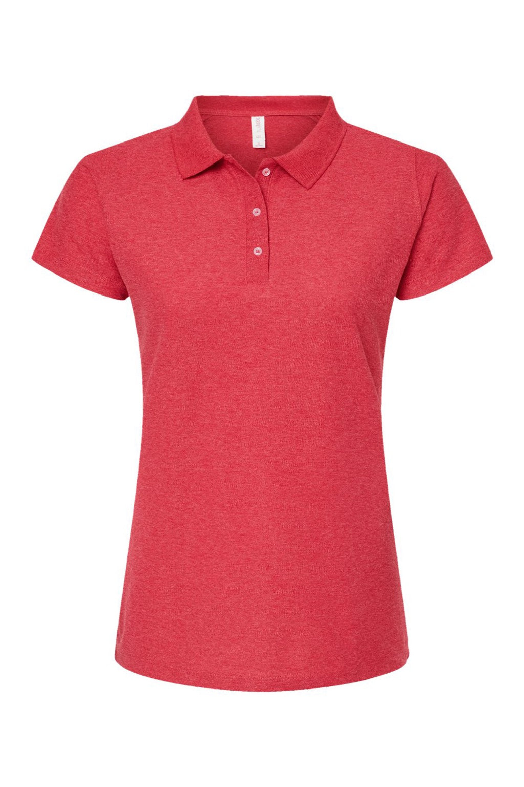 Tultex 401 Womens Sport Short Sleeve Polo Shirt Heather Red Flat Front