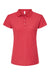Tultex 401 Womens Sport Short Sleeve Polo Shirt Heather Red Flat Front