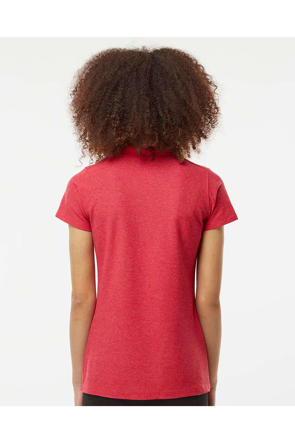 Tultex 401 Womens Sport Shirt Sleeve Polo Shirt Heather Red Model Back
