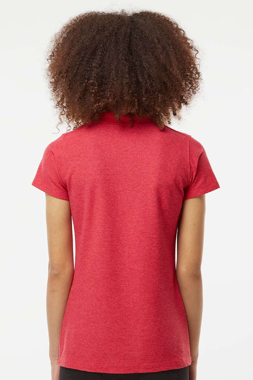 Tultex 401 Womens Sport Short Sleeve Polo Shirt Heather Red Model Back