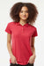 Tultex 401 Womens Sport Short Sleeve Polo Shirt Heather Red Model Front
