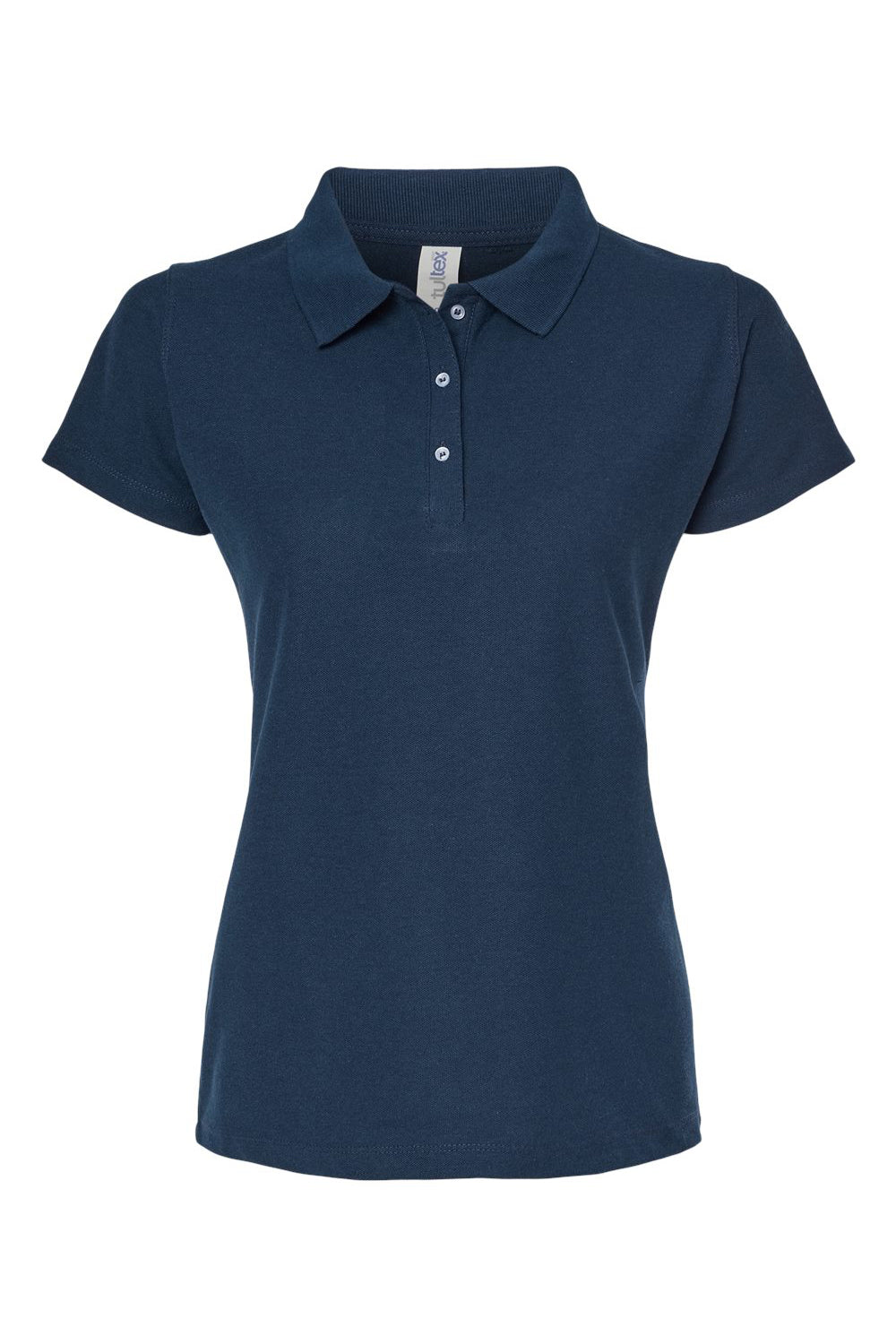 Tultex 401 Womens Sport Shirt Sleeve Polo Shirt Navy Blue Flat Front