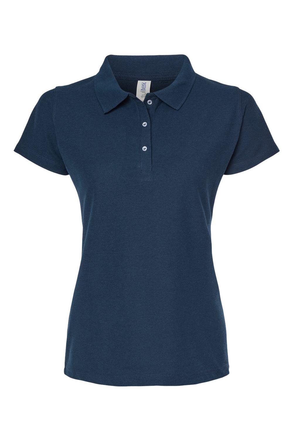 Tultex 401 Womens Sport Short Sleeve Polo Shirt Navy Blue Flat Front