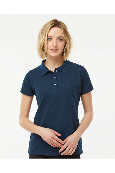 Tultex 401 Womens Sport Shirt Sleeve Polo Shirt Navy Blue Model Front