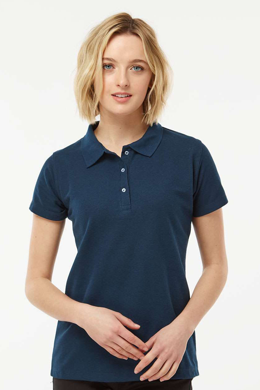 Tultex 401 Womens Sport Short Sleeve Polo Shirt Navy Blue Model Front