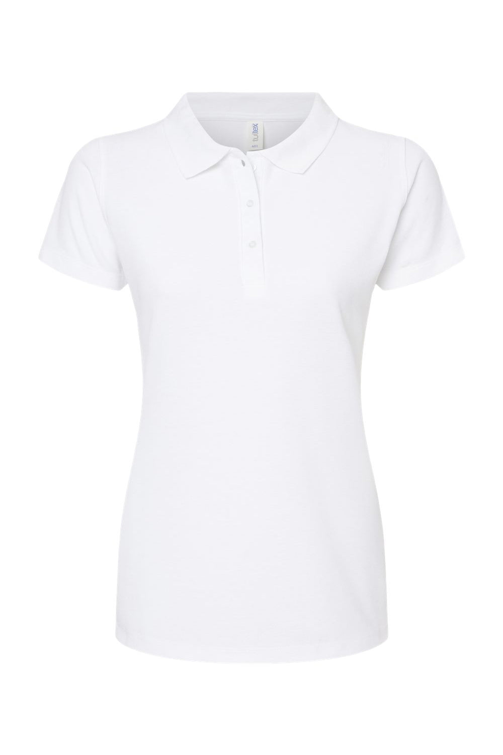 Tultex 401 Womens Sport Shirt Sleeve Polo Shirt White Flat Front