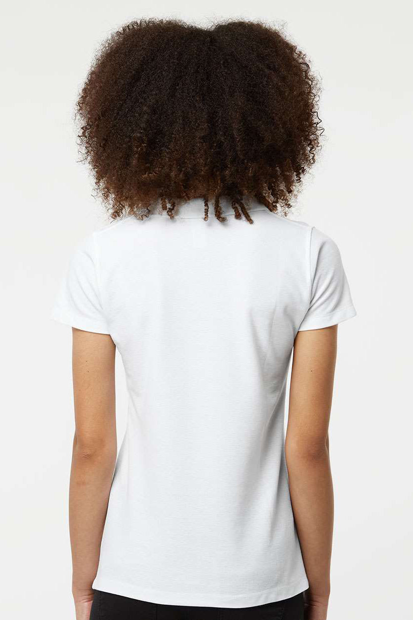 Tultex 401 Womens Sport Short Sleeve Polo Shirt White Model Back