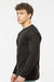 Tultex 242 Mens Poly-Rich Long Sleeve Crewneck T-Shirt Black Model Side
