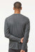 Tultex 242 Mens Poly-Rich Long Sleeve Crewneck T-Shirt Heather Charcoal Grey Model Back