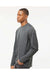 Tultex 242 Mens Poly-Rich Long Sleeve Crewneck T-Shirt Heather Charcoal Grey Model Side