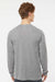 Tultex 242 Mens Poly-Rich Long Sleeve Crewneck T-Shirt Heather Grey Model Back