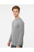 Tultex 242 Mens Poly-Rich Long Sleeve Crewneck T-Shirt Heather Grey Model Side