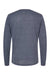 Tultex 242 Mens Poly-Rich Long Sleeve Crewneck T-Shirt Heather Navy Blue Flat Back