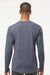 Tultex 242 Mens Poly-Rich Long Sleeve Crewneck T-Shirt Heather Navy Blue Model Back