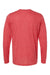 Tultex 242 Mens Poly-Rich Long Sleeve Crewneck T-Shirt Heather Red Flat Back