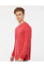 Tultex 242 Mens Poly-Rich Long Sleeve Crewneck T-Shirt Heather Red Model Side