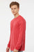 Tultex 242 Mens Poly-Rich Long Sleeve Crewneck T-Shirt Heather Red Model Side