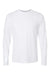 Tultex 242 Mens Poly-Rich Long Sleeve Crewneck T-Shirt White Flat Front