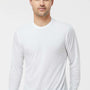 Tultex Mens Poly-Rich Long Sleeve Crewneck T-Shirt - White