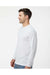 Tultex 242 Mens Poly-Rich Long Sleeve Crewneck T-Shirt White Model Side