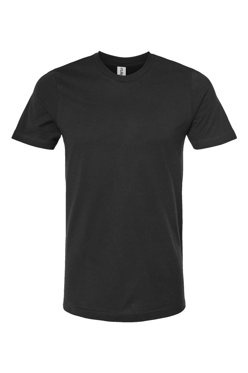 Tultex 502 Mens Premium Short Sleeve Crewneck T-Shirt Black Flat Front