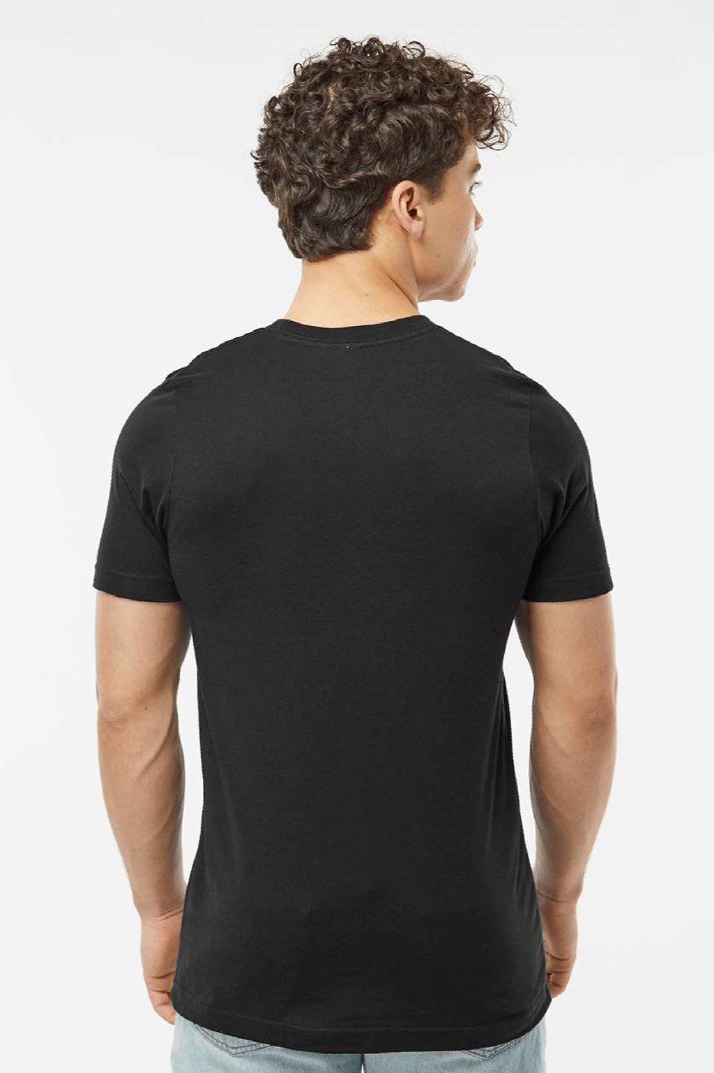 Tultex 502 Mens Premium Short Sleeve Crewneck T-Shirt Black Model Back