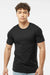 Tultex 502 Mens Premium Short Sleeve Crewneck T-Shirt Black Model Front