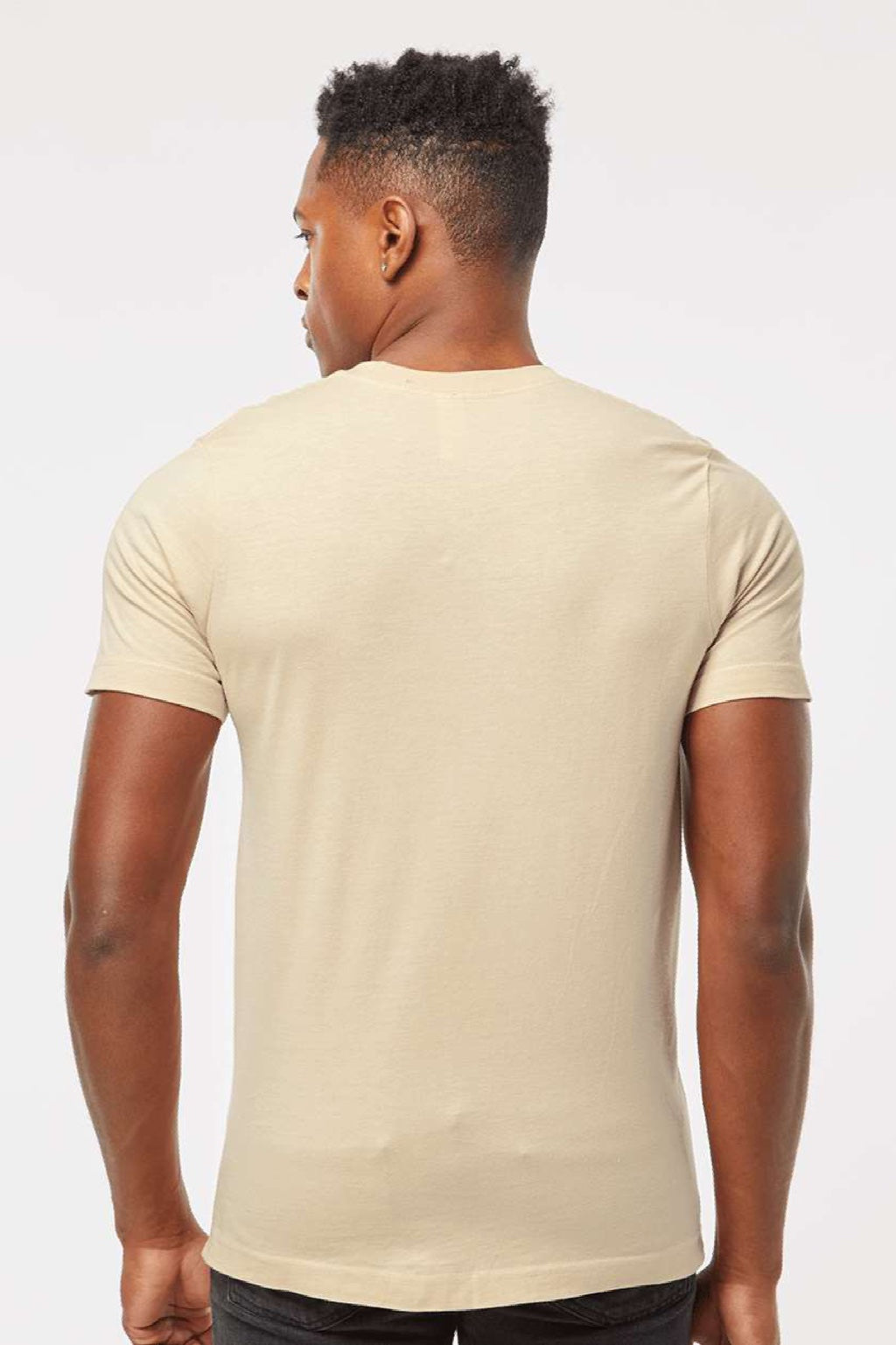 Tultex 502 Mens Premium Short Sleeve Crewneck T-Shirt Buttercream Model Back