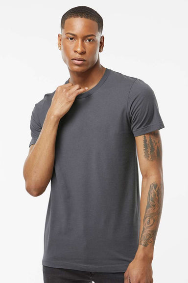 Tultex 502 Mens Premium Short Sleeve Crewneck T-Shirt Charcoal Grey Model Front