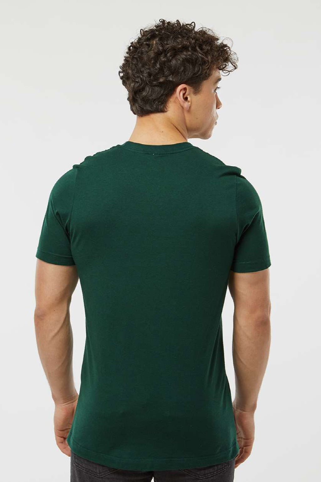Tultex 502 Mens Premium Short Sleeve Crewneck T-Shirt Forest Green Model Back