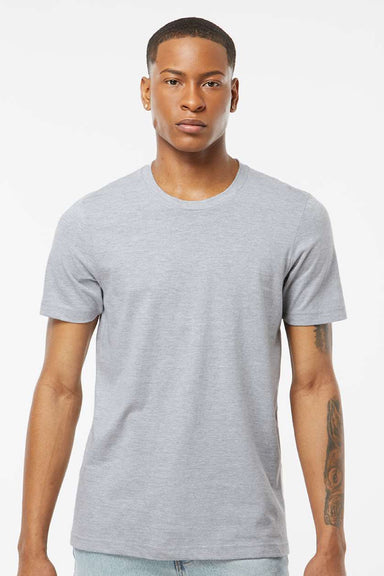 Tultex 502 Mens Premium Short Sleeve Crewneck T-Shirt Heather Grey Model Front
