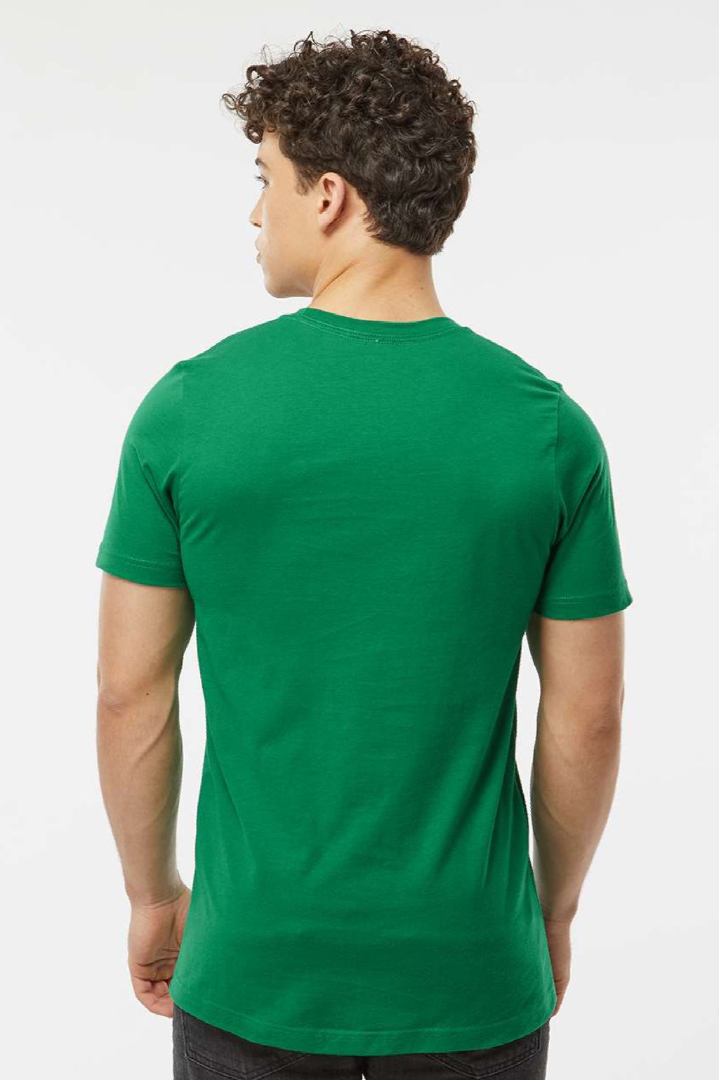 Tultex 502 Mens Premium Short Sleeve Crewneck T-Shirt Kelly Green Model Back