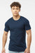 Tultex 502 Mens Premium Short Sleeve Crewneck T-Shirt Navy Blue Model Front
