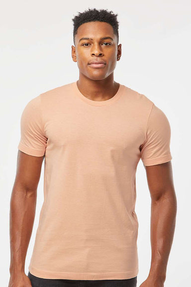 Tultex 502 Mens Premium Short Sleeve Crewneck T-Shirt Peach Model Front