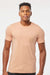 Tultex 502 Mens Premium Short Sleeve Crewneck T-Shirt Peach Model Front