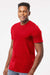 Tultex 502 Mens Premium Short Sleeve Crewneck T-Shirt Red Model Side